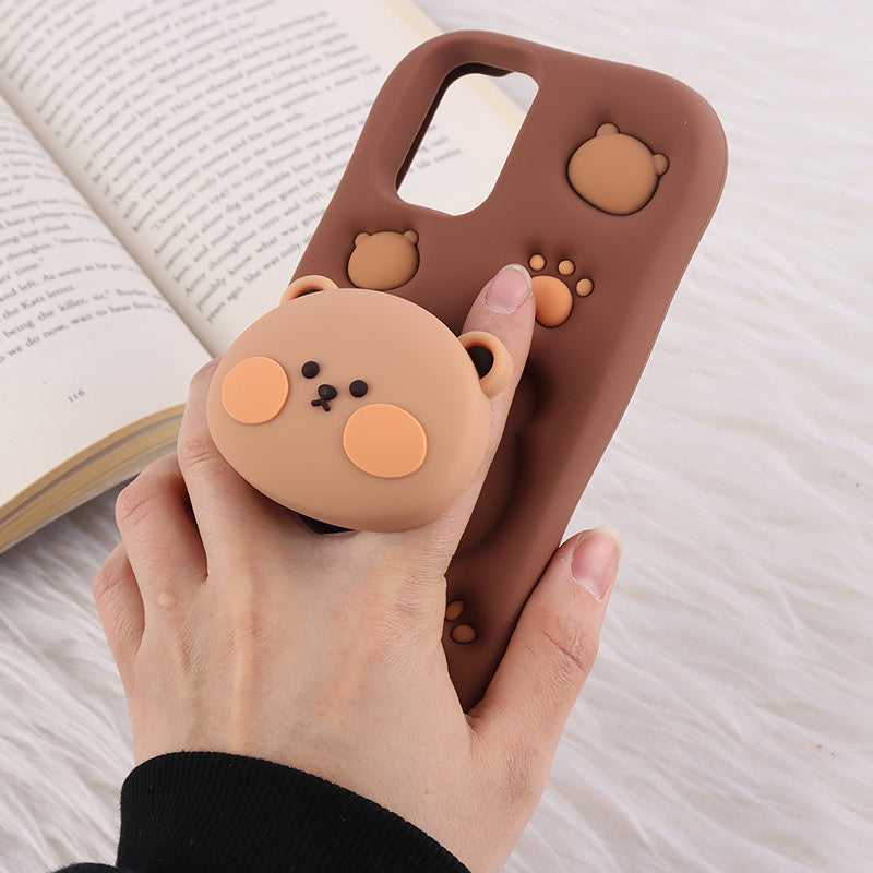 Elevate Bear Silicone With Pop Stand Phone Case