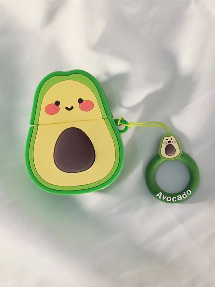 Airpods Case Soft Silicone Cover With Hook Clip For Airpods (Avocado)