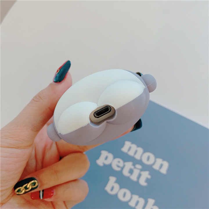 Airpods Case Soft Silicone Cover With Hook Clip For Airpods (Cute Shark)