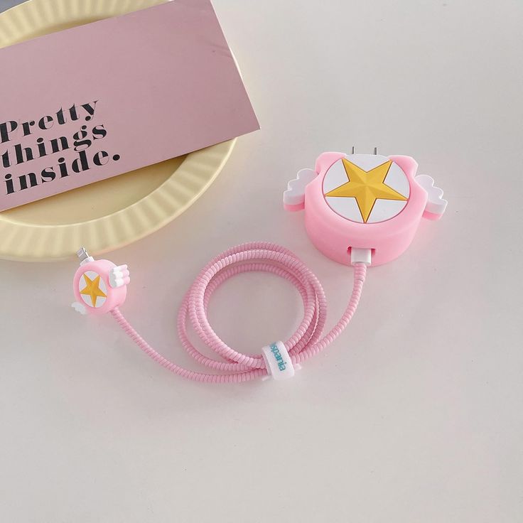 Cute Cartoon Series Fast Charger Protector for iPhone (Pink Angel Star)
