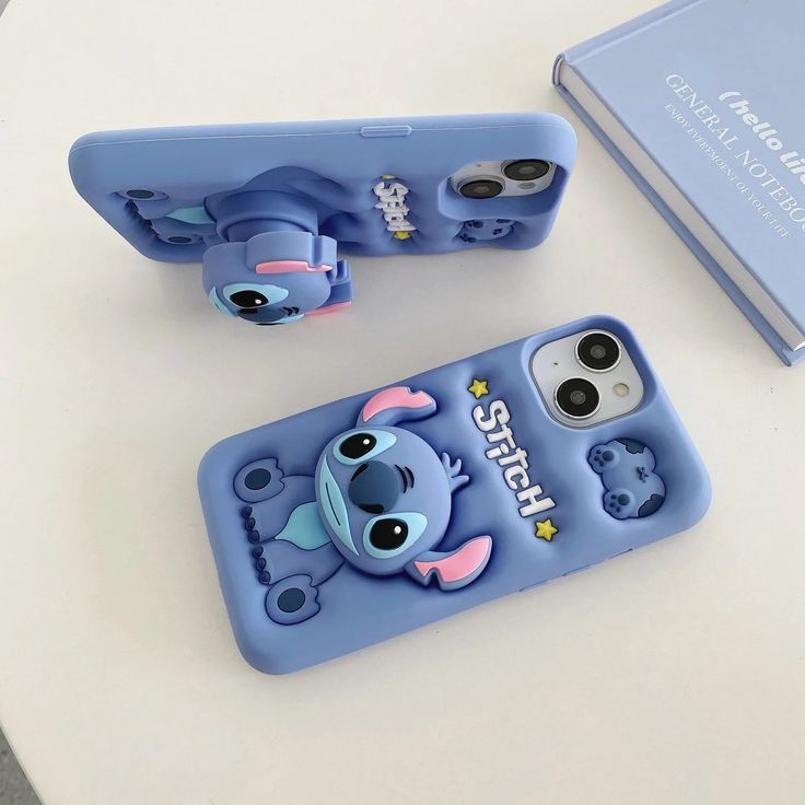 Cute Cartoon Stitch Silicone With Pop Stand Phone Case