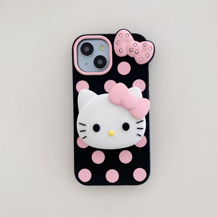 Bow Kitty Silicone With Pop Stand Phone Case