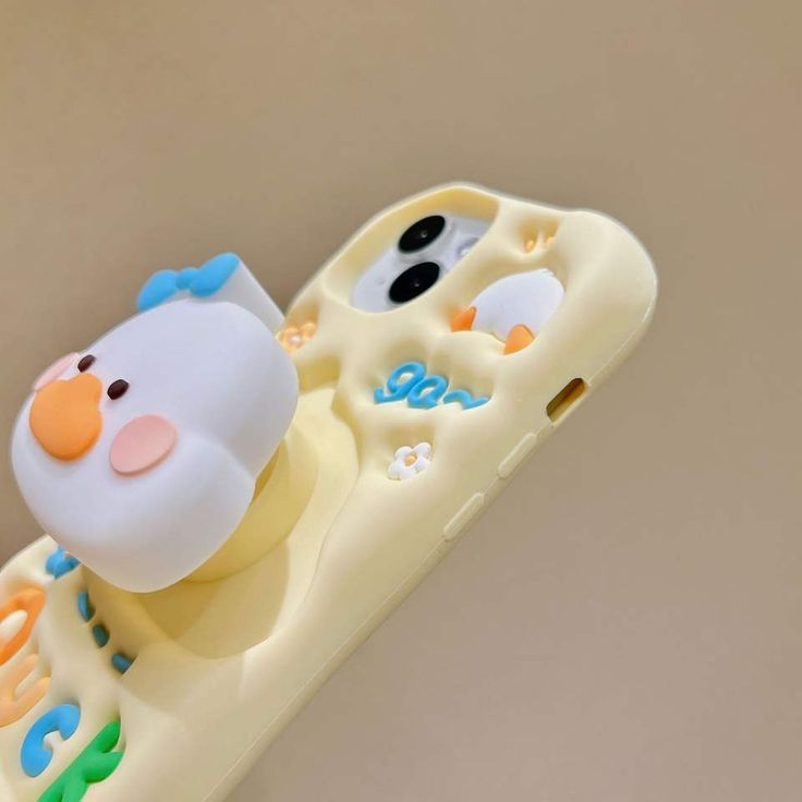Kawaii Duck Silicone With Pop Stand Phone Case
