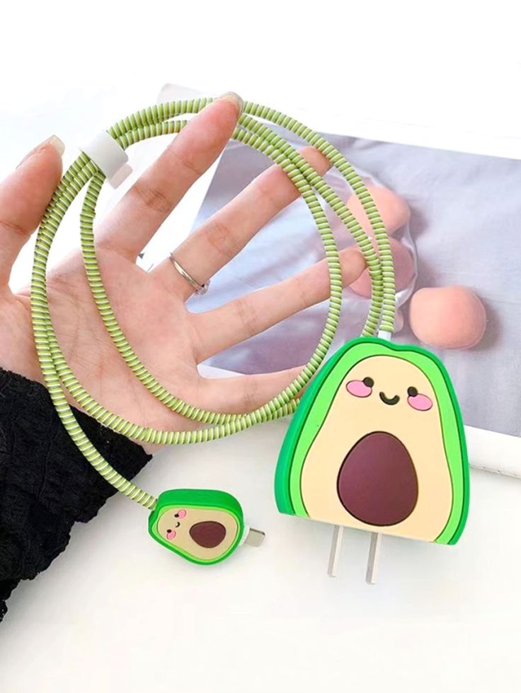 Cute Cartoon Series Fast Charger Protector for iPhone (Avacado)