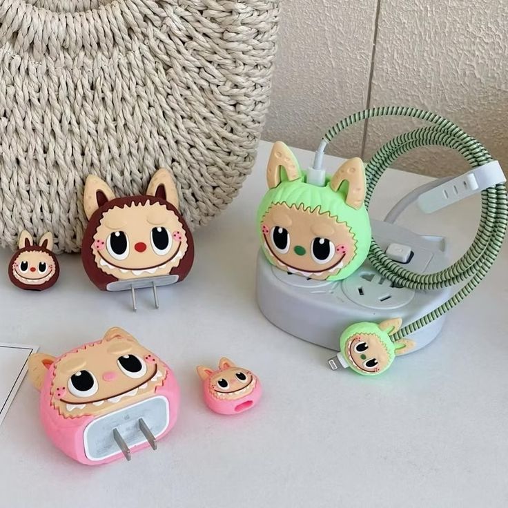 Cute Cartoon Series Fast Charger Protector for iPhone (Cute LABUBU)