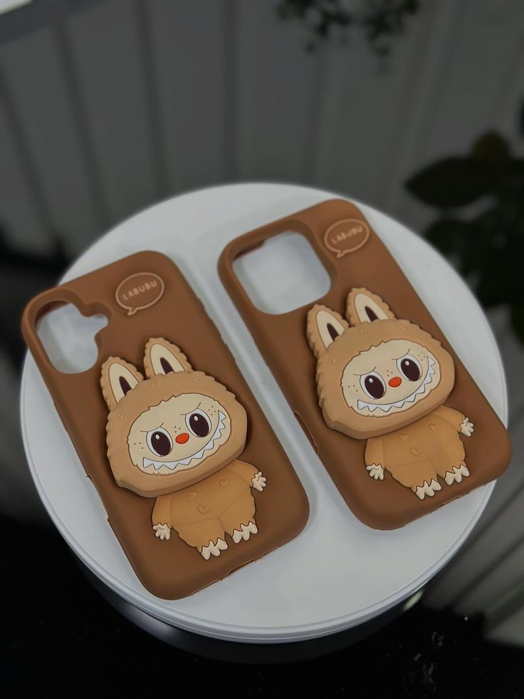 Cocoa Labubu Silicone With Pop Stand Phone Case