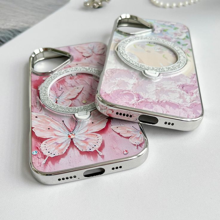 Elegant Floral Printed With Magsafe Stand Phone Case