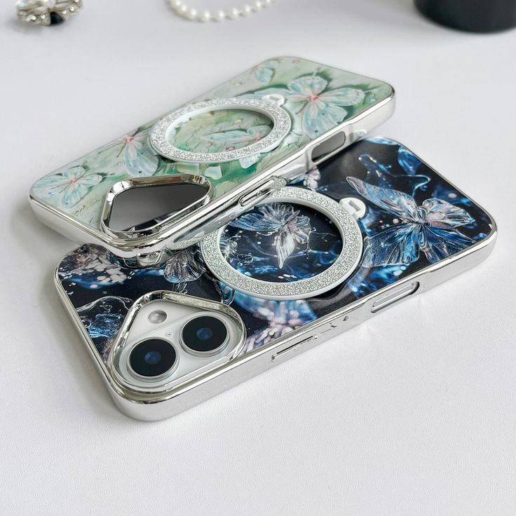 Elegant Floral Printed With Magsafe Stand Phone Case