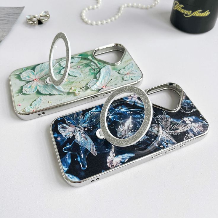 Elegant Floral Printed With Magsafe Stand Phone Case