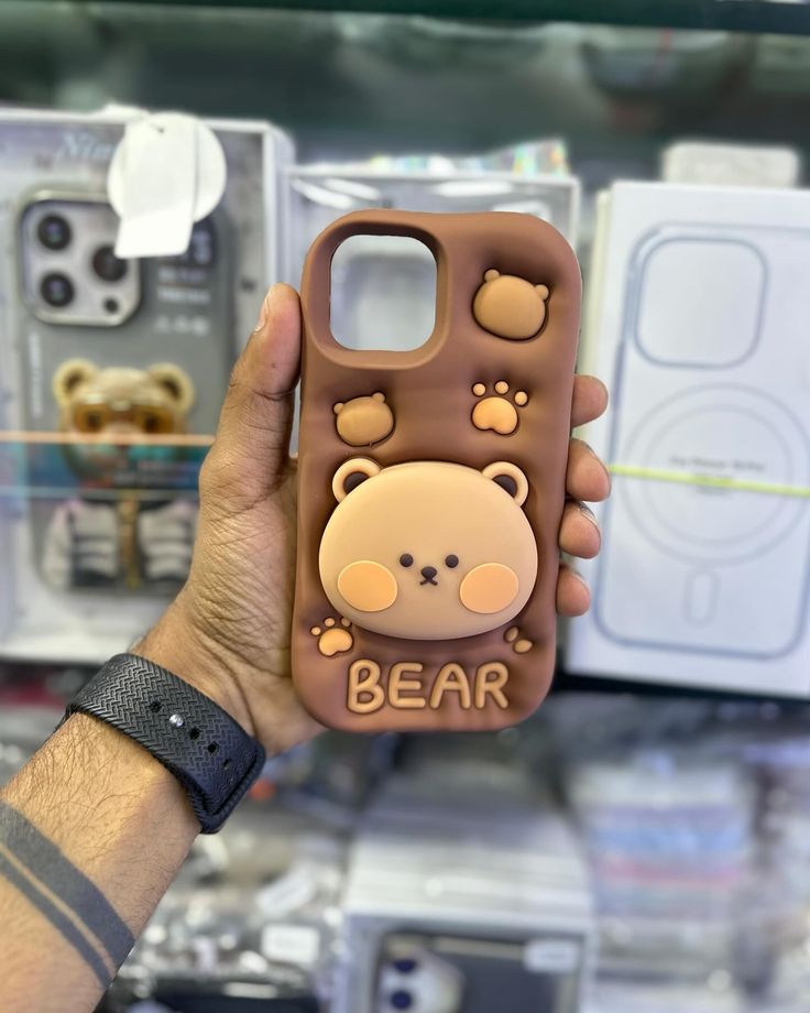 Elevate Bear Silicone With Pop Stand Phone Case