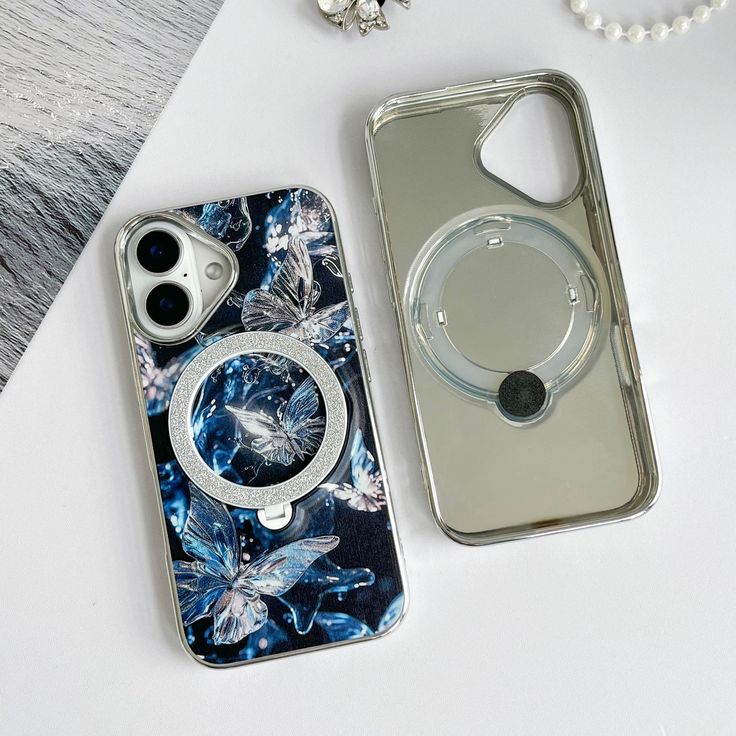 Elegant Floral Printed With Magsafe Stand Phone Case