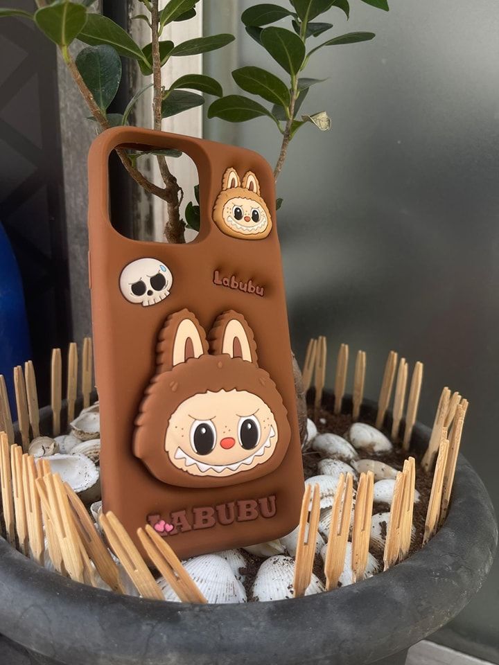 Labubu Silicone With Pop Stand Phone Case
