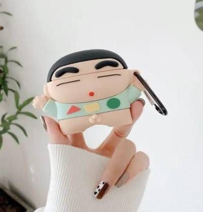 Airpods Case Soft Silicone Cover With Hook Clip For Airpods (Shinchan)