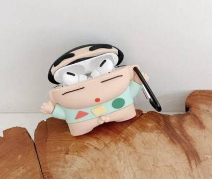 Airpods Case Soft Silicone Cover With Hook Clip For Airpods (Shinchan)