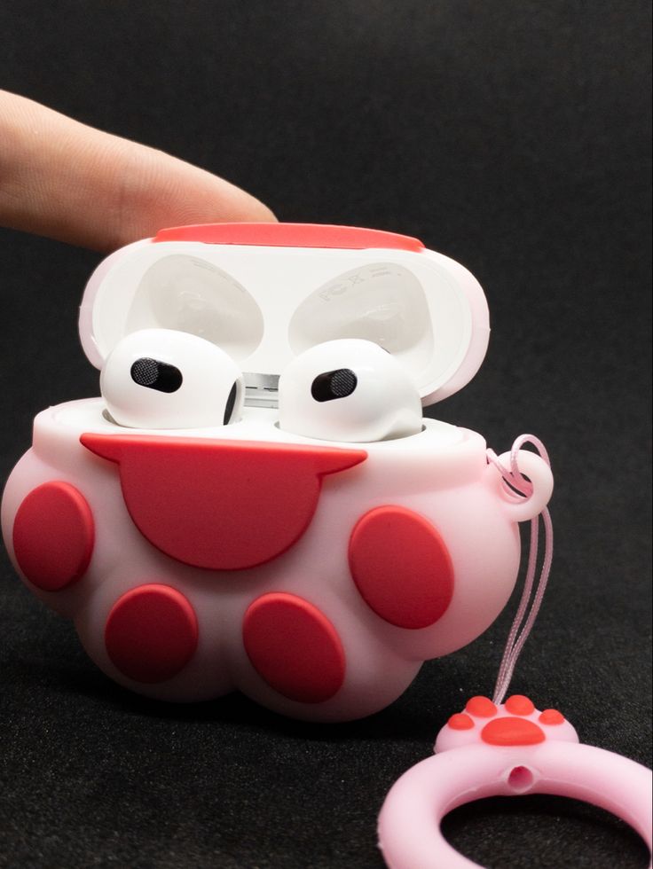 Airpods Case Soft Silicone Cover With Hook Clip For Airpods (Cute Paw Claw)