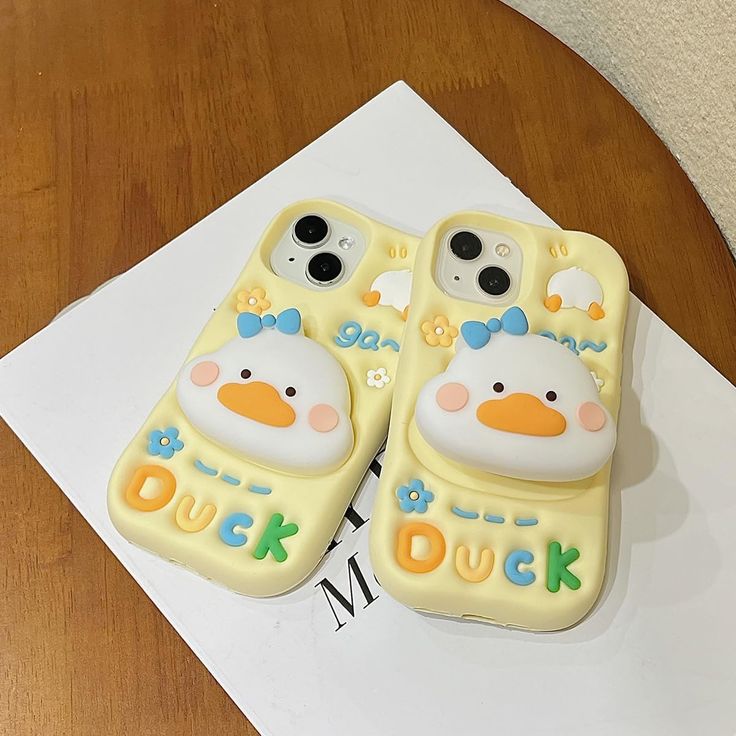 Kawaii Duck Silicone With Pop Stand Phone Case