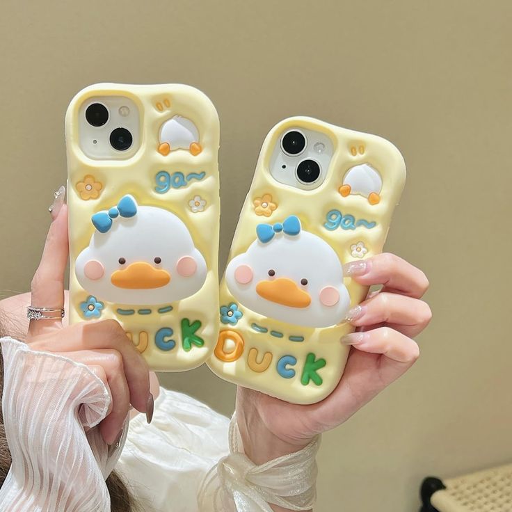 Kawaii Duck Silicone With Pop Stand Phone Case