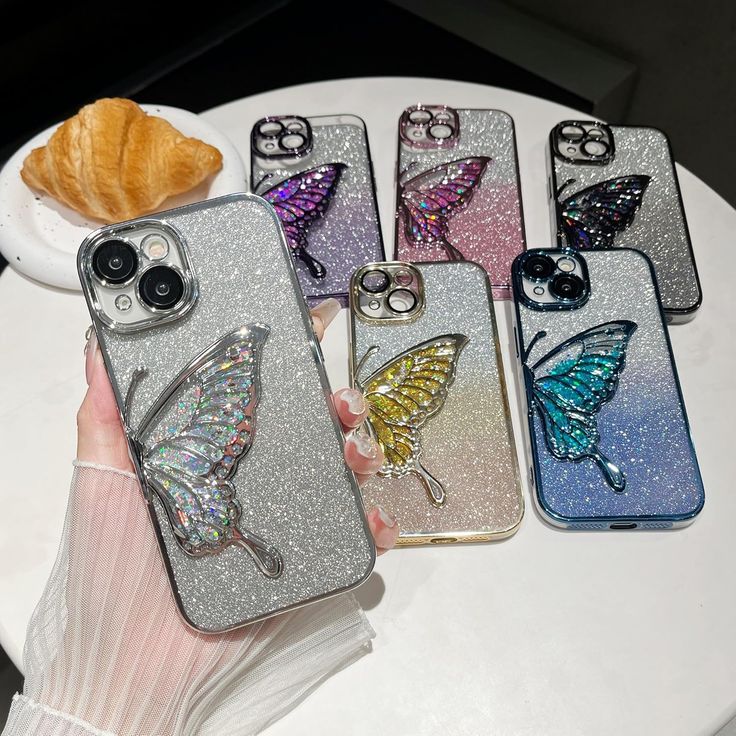 Luxury Glitter Butterfly Designer Phone Case For iPhone