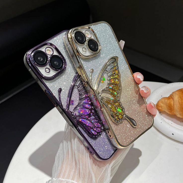Luxury Glitter Butterfly Designer Phone Case For iPhone