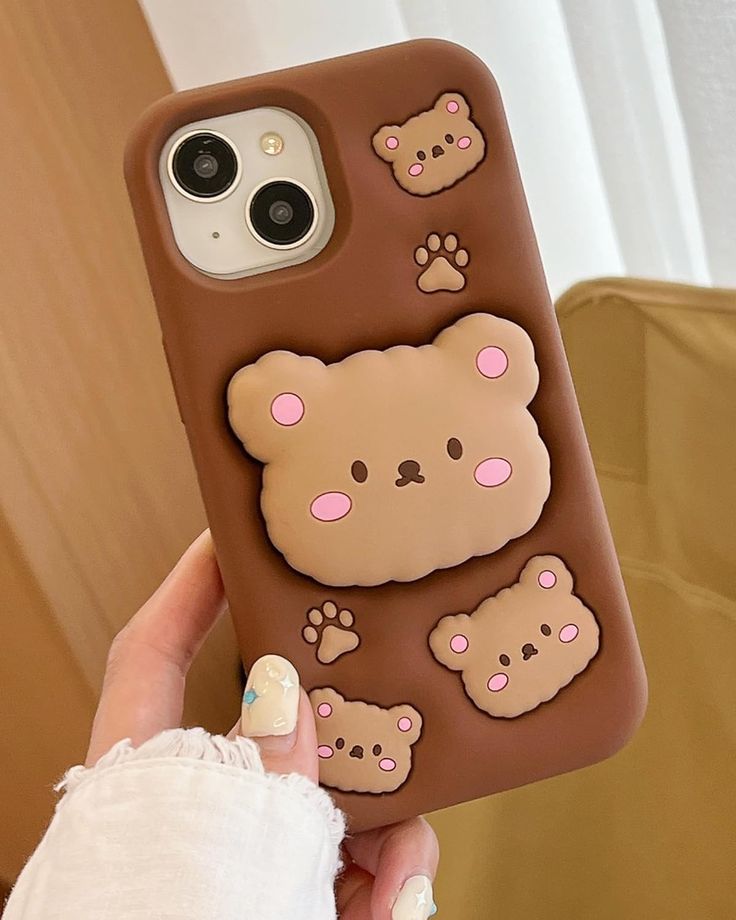 Cozy Bear Silicone With Pop Stand Phone Case