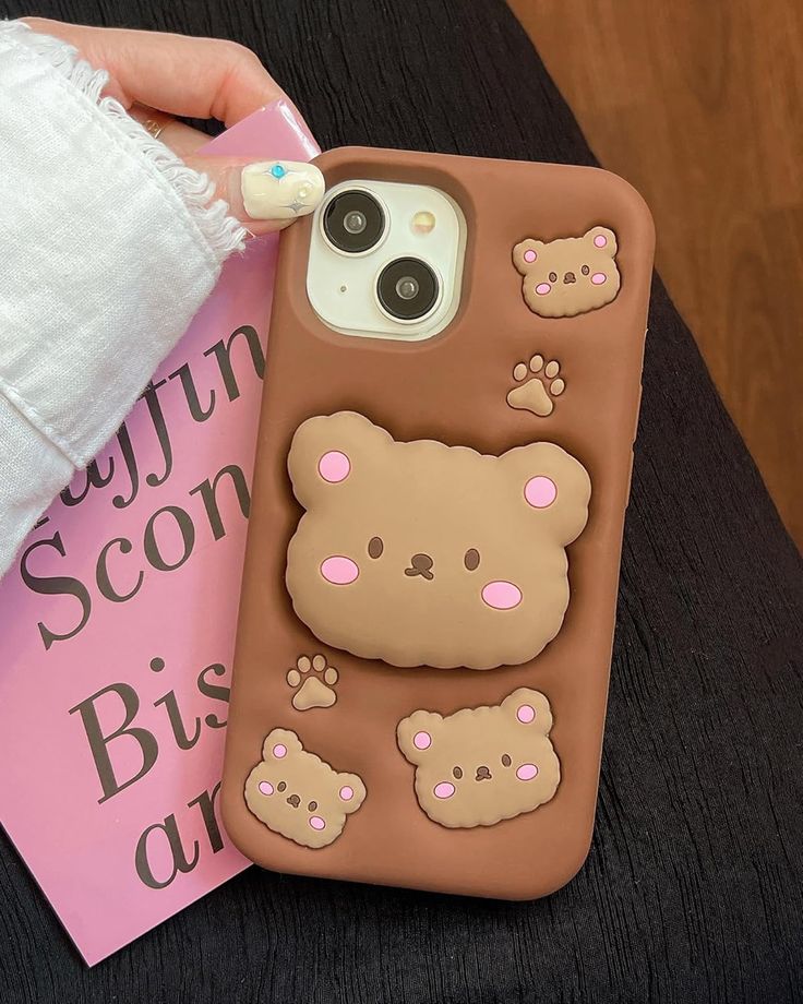 Cozy Bear Silicone With Pop Stand Phone Case