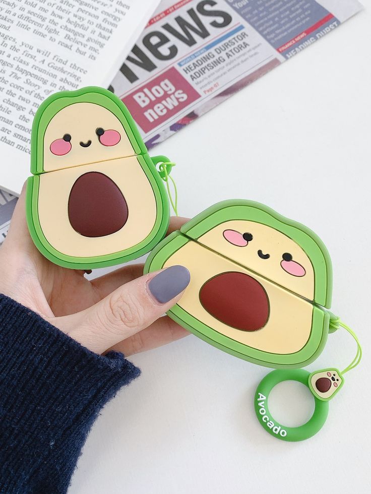 Airpods Case Soft Silicone Cover With Hook Clip For Airpods (Avocado)