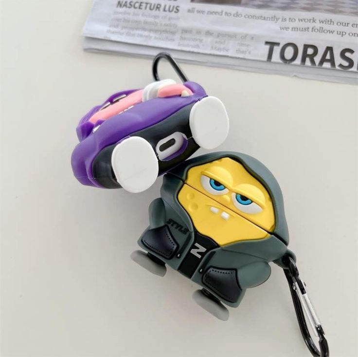Airpods Case Soft Silicone Cover With Hook Clip For Airpods (Cute Anime)