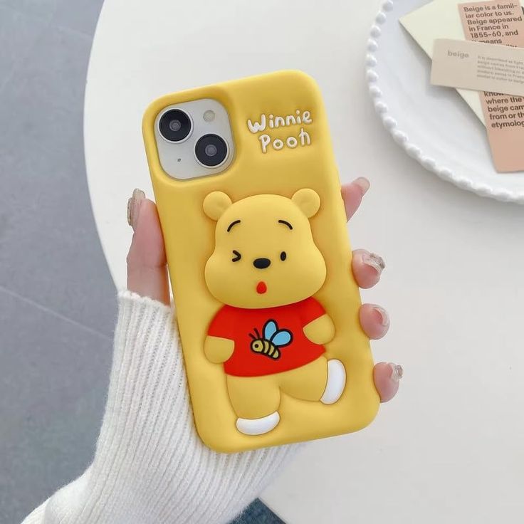 Premium Pooh and Stitch-Pooh Silicone Case For iPhone