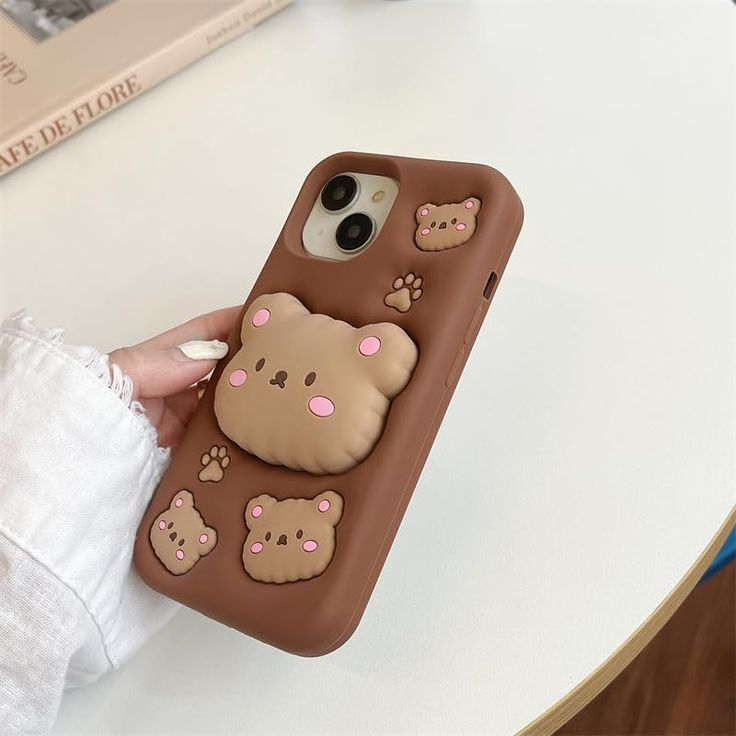 Cozy Bear Silicone With Pop Stand Phone Case