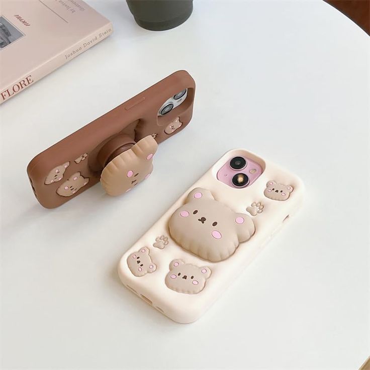 Cozy Bear Silicone With Pop Stand Phone Case