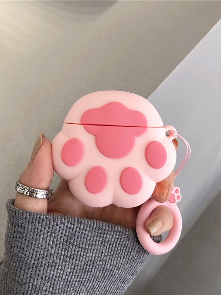 Airpods Case Soft Silicone Cover With Hook Clip For Airpods (Cute Paw Claw)