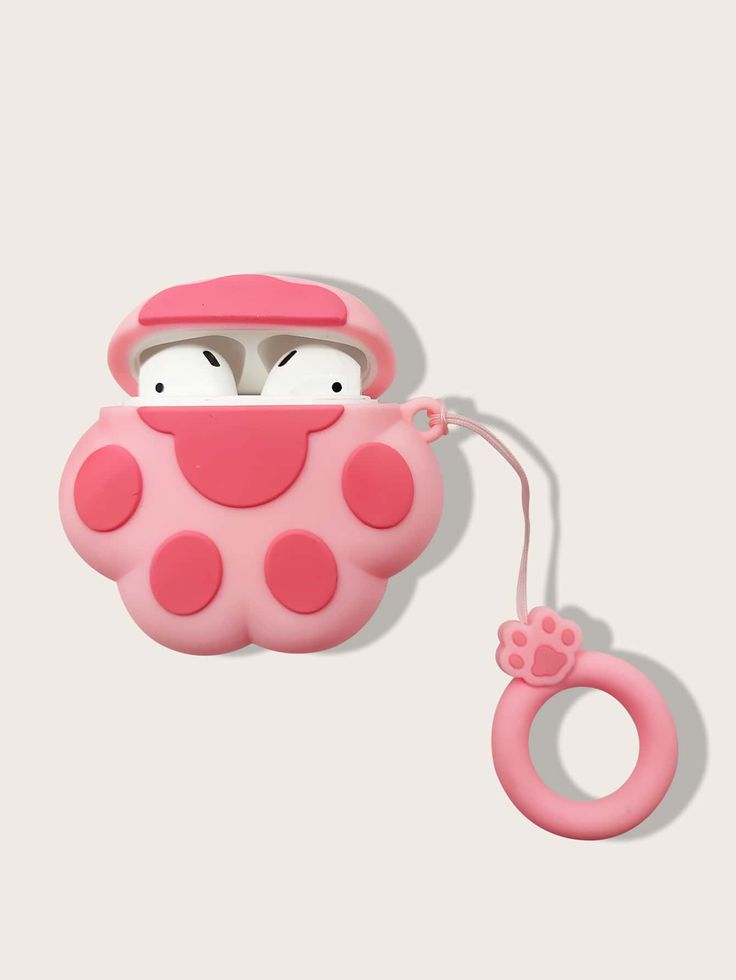 Airpods Case Soft Silicone Cover With Hook Clip For Airpods (Cute Paw Claw)