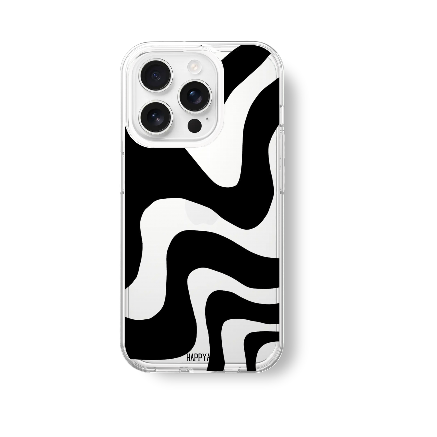 Black White Striped Swirl Lines soft Silicone Phone Case