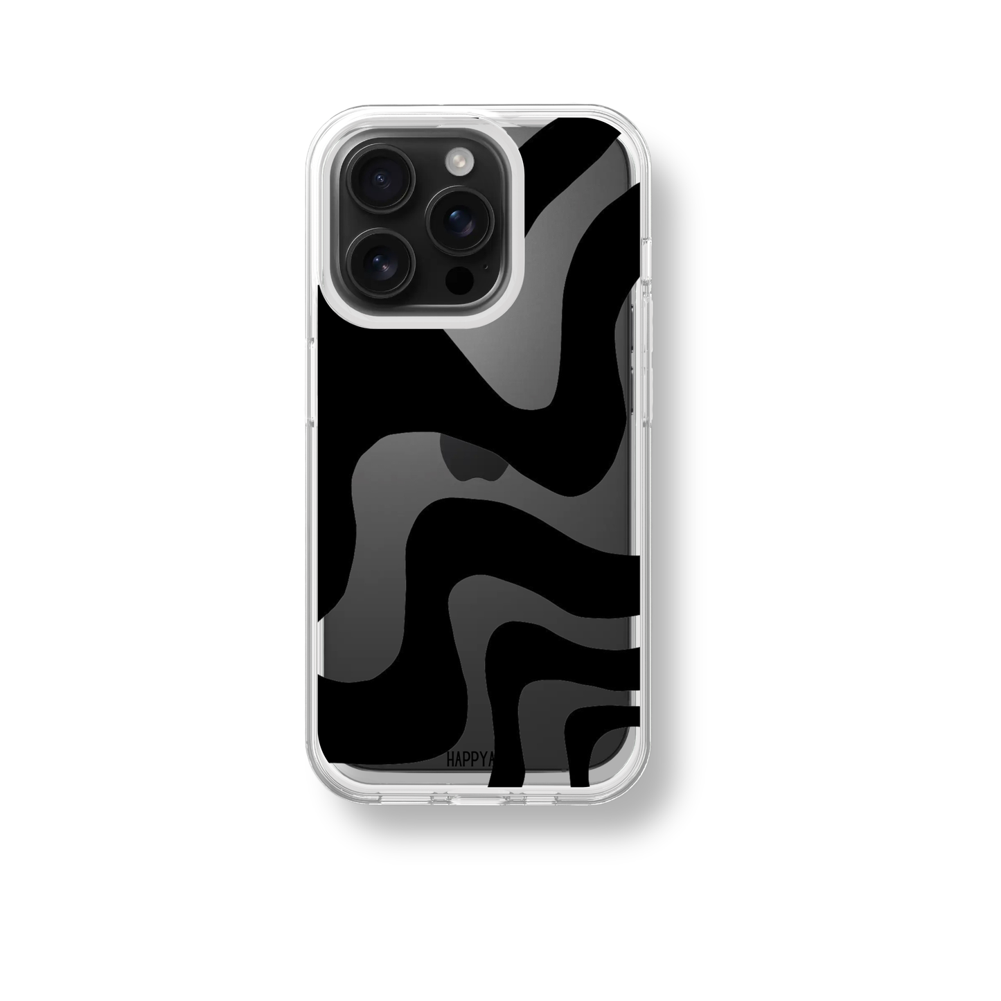 Black White Striped Swirl Lines soft Silicone Phone Case
