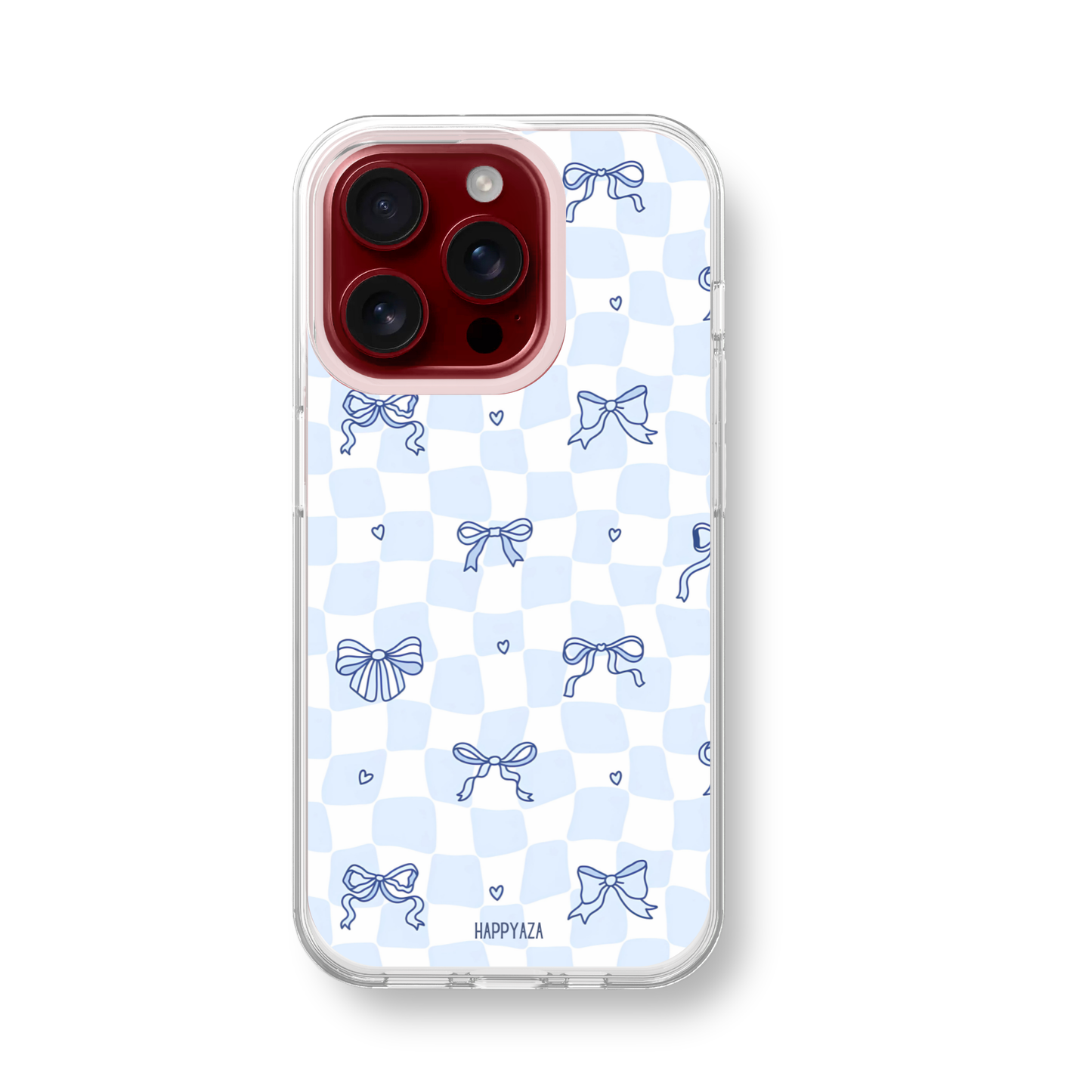 Blue Bow Grid Aesthetic Soft Silicone Case