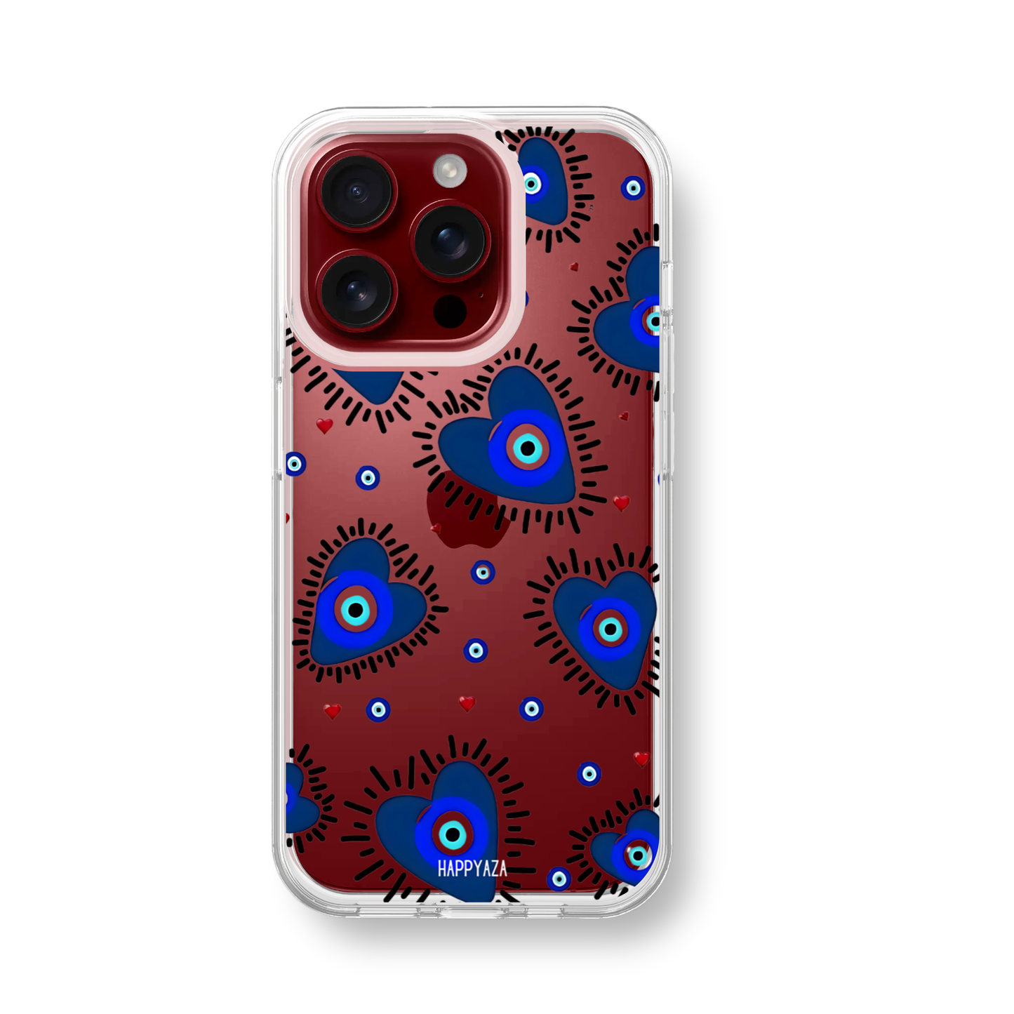 Blue Evil Eye With Hearts Silicone Phone Case