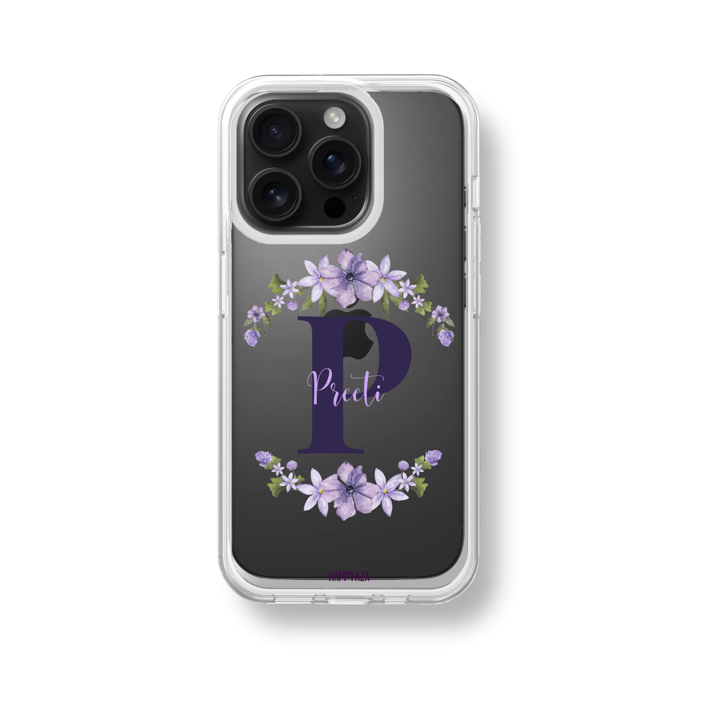 Floral Alphabet Name Letter Silicone Phone Case