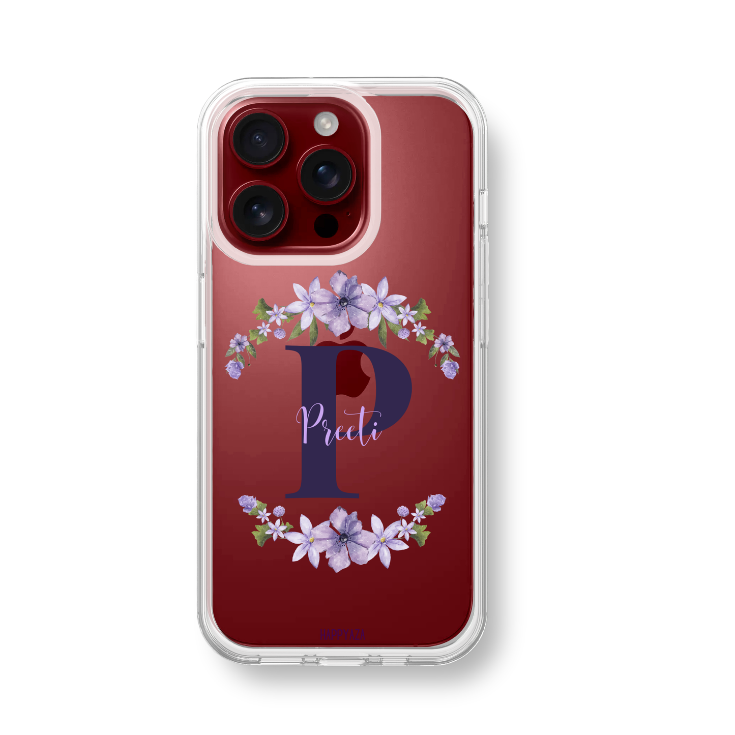 Floral Alphabet Name Letter Silicone Phone Case