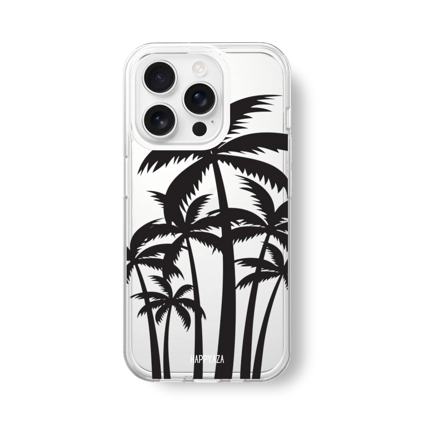 Black Summer Palm Trees Soft Silicone Phone Case