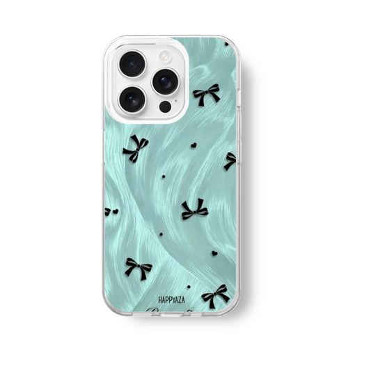 Midnight Aqua Bow Soft Silicone Case