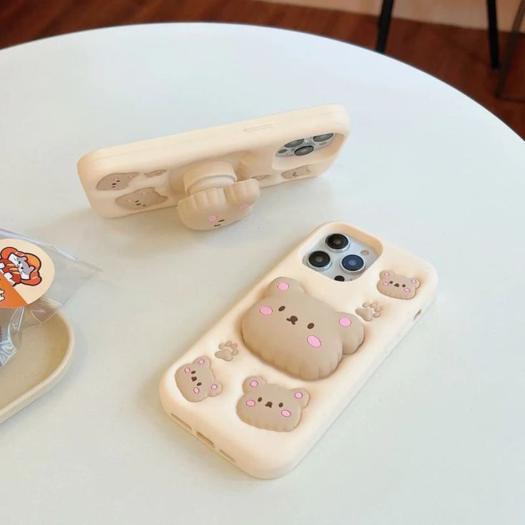 Cozy Bear Silicone With Pop Stand Phone Case