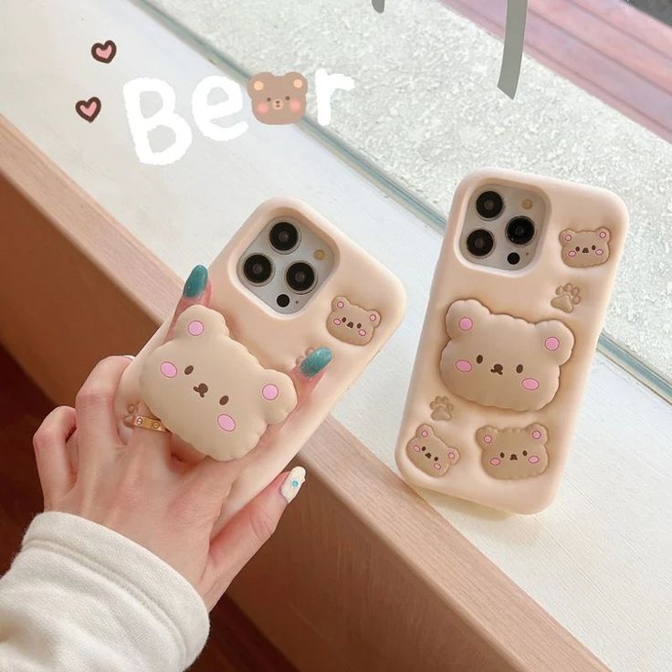 Cozy Bear Silicone With Pop Stand Phone Case
