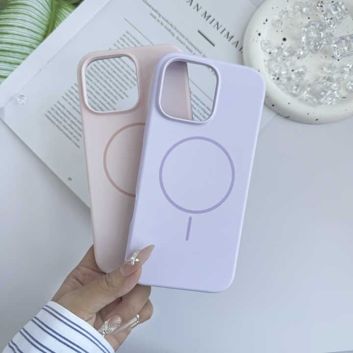 Luxury Fashion Microfiber Flock Ultra Thin Magnetic Shockproof MagSafe Phone Case