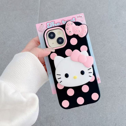 Bow Kitty Silicone With Pop Stand Phone Case