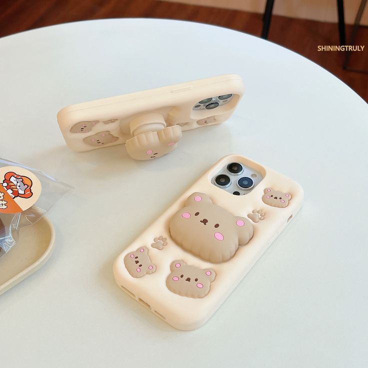 Cozy Bear Silicone With Pop Stand Phone Case