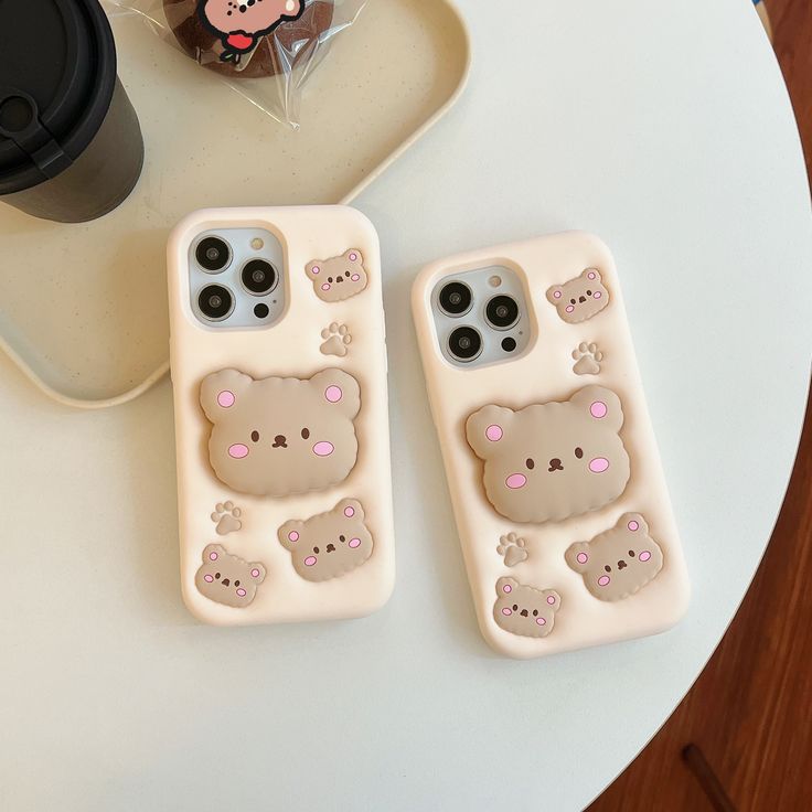 Cozy Bear Silicone With Pop Stand Phone Case