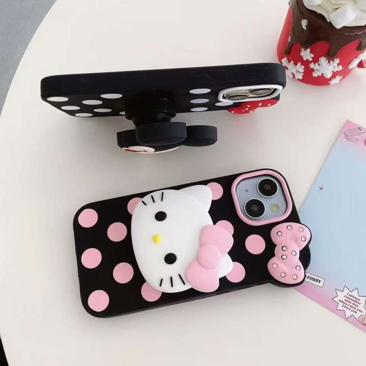 Bow Kitty Silicone With Pop Stand Phone Case