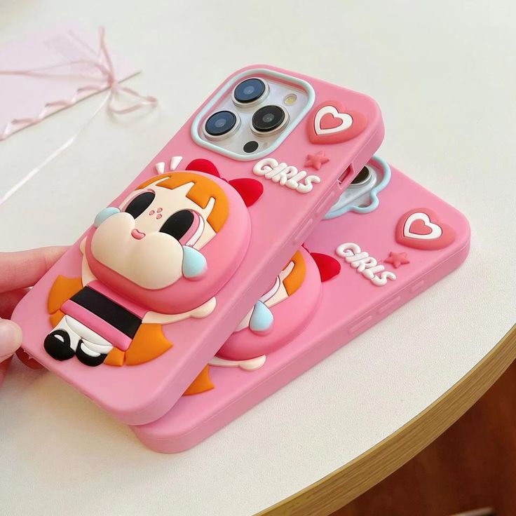 Cute Little Girl Silicone With Pop Stand Phone Case