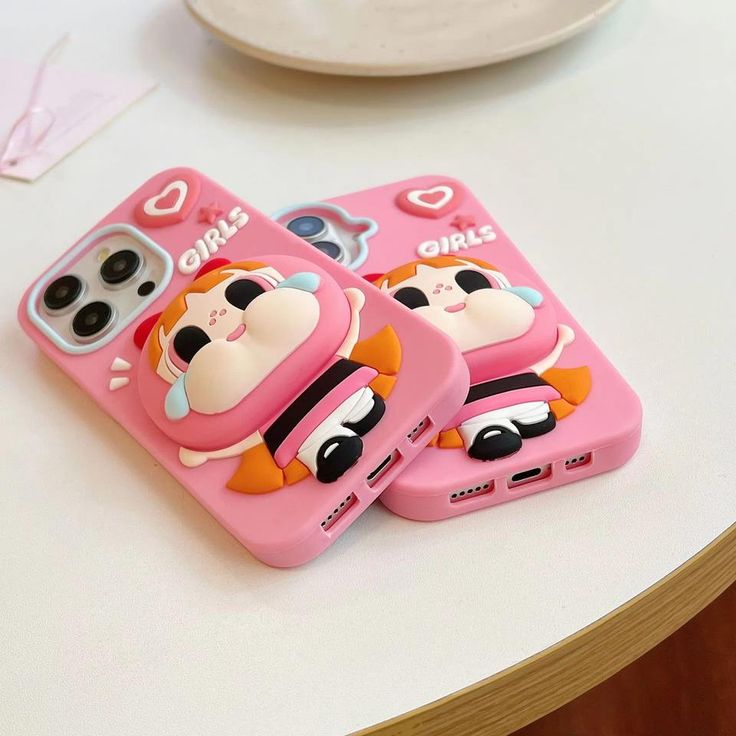 Cute Little Girl Silicone With Pop Stand Phone Case