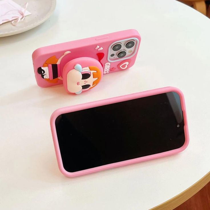 Cute Little Girl Silicone With Pop Stand Phone Case